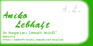 aniko lebhaft business card